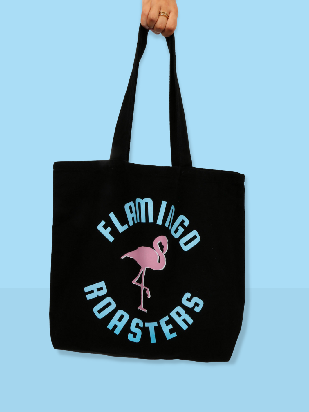 FLAMINGO TOTE BAG BLACK
